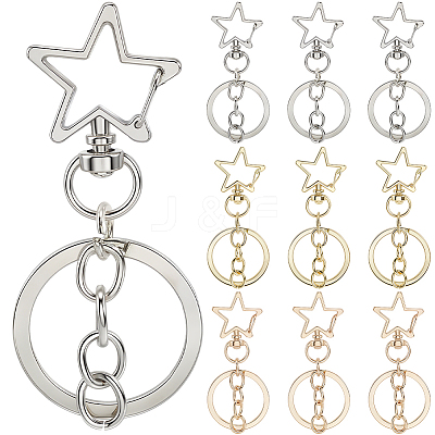 18Pcs 3 Style Alloy Keychain Clasps KEYC-SP0001-49D-1
