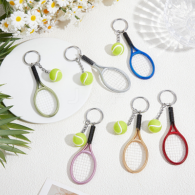 6Pcs 6 Colors Sports Theme Plastic Keychains KEYC-CY0001-05-1