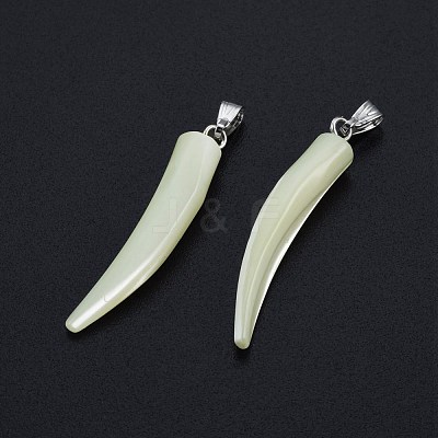 Natural Trochid Shell/Trochus Shell Pendants SSHEL-G024-04A-1