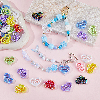 48Pcs 8 Colors Opaque Acrylic Beads OACR-SC0001-87-1