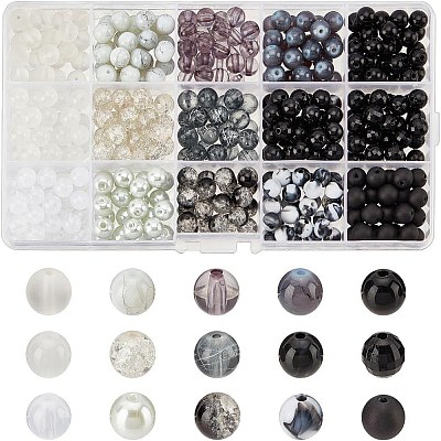 Acrylic & Glass Round Beads CCG-PH0001-03-1