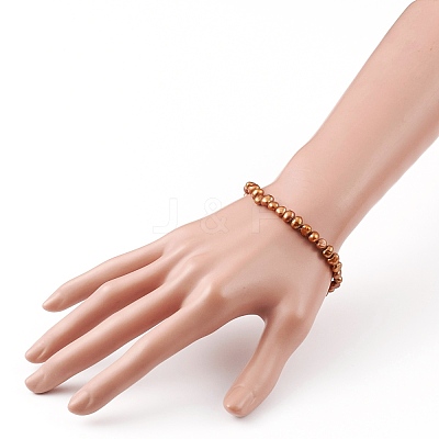 Dyed Natural Cultured Freshwater Pearl Beads Stretch Bracelets BJEW-JB05892-1