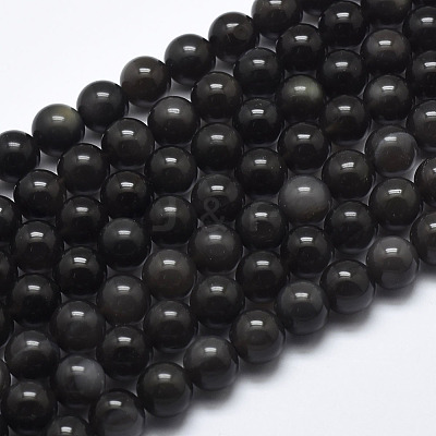Natural Ice Obsidian Beads Strands X-G-A171-16-8mm-1