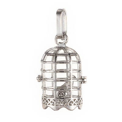 Brass Cage Pendants X-KK-K163-20P-NR-1