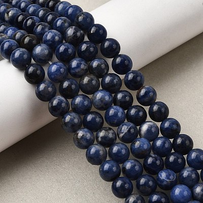 Natural Sodalite Beads Strands G-P582-6mm-02-1