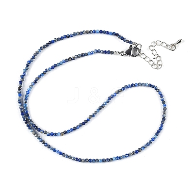 Natural Lapis Lazuli Beaded Necklaces NJEW-JN02492-01-1