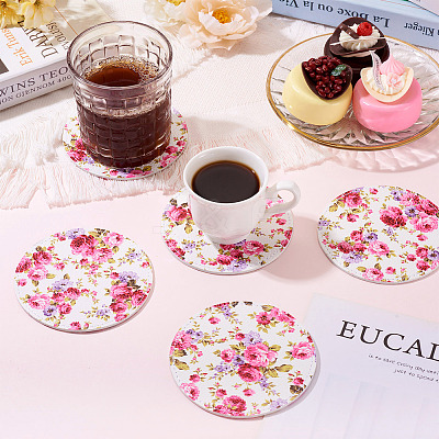 8Pcs PU Leather Cup Mats AJEW-MB0001-12-1