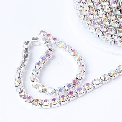 Brass Rhinestone Strass Chains CHC-T001-SS8-02S-1