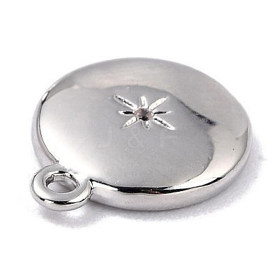 Brass Micro Pave Cubic Zirconia Charms ZIRC-I054-13P-03-1