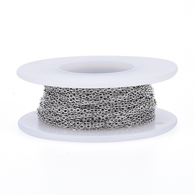 Tarnish Resistant 304 Stainless Steel Cable Chains CHS-F007-01P-A-1