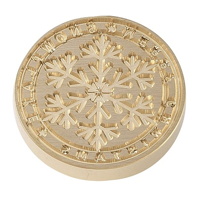 Christmas Series Wax Seal Brass Stamp Head LS-AJEW-M037-01G-25-1