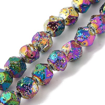 Blaking Painted Natural Lava Rock Beads Strands G-B086-A01-01B-1