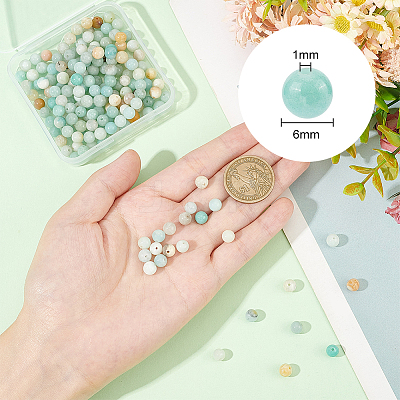 3 Strands Natural Flower Amazonite Beads Strands G-GO0001-13-1