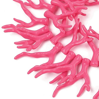 Opaque Acrylic Imitation Coral Beads Strands SACR-P033-02A-07-1