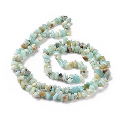 Natural Flower Amazonite Chips Beads Strands X-G-M205-12B-1