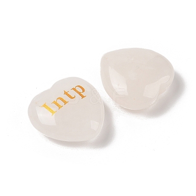 Natural Quartz Crystal Heart Engraving MBTI Figurines Statues for Home Office Desk Decorations X1-G-K353-05F-1