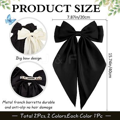 Cloth Big Bowknot Hair Barrettes AJEW-CP0008-41B-02-1