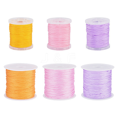 6Rolls 6 Colors Nylon Braided Cord NWIR-TA0001-46B-1