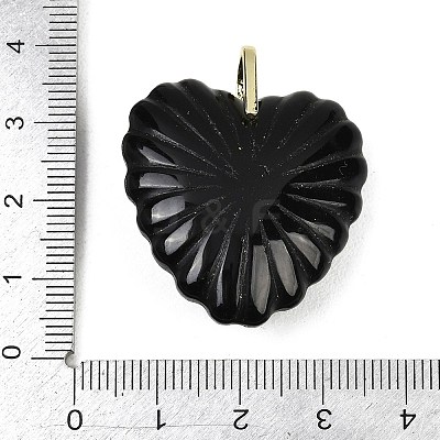 Natural Obsidian Carved Pendants G-C276-01G-01-1