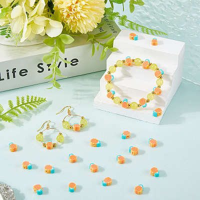 2 Sets Handmade Polymer Clay Beads CLAY-SC0002-40-1
