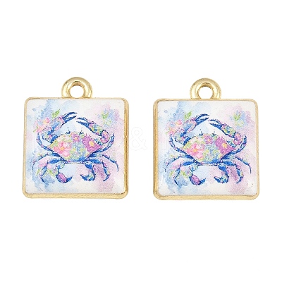 Ocean Theme Printed Alloy Pendants AL-CBA49CA-08A-1