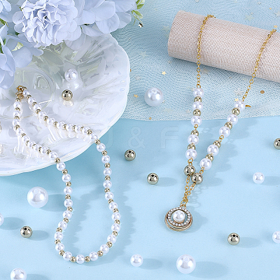 1676Pcs 9 Styles ABS Plastic Imitation Pearl with CCB Plastic Beads FIND-SC0010-16-1