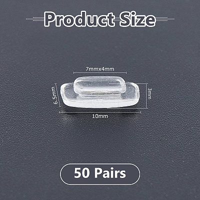 50 Pairs Silicone Eyeglass Nose Pad AJEW-DC0003-44-1