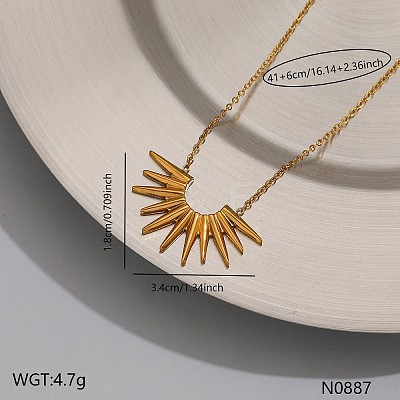 304 Stainless Steel Sun Pendant Necklaces WG29069-01-1