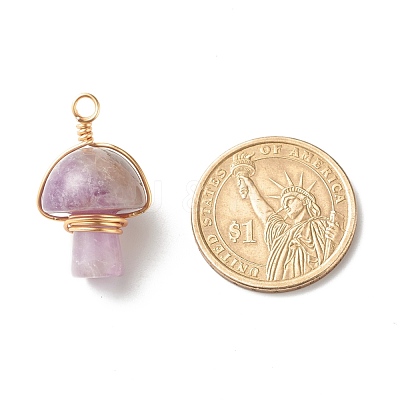 Natural Amethyst Pendants PALLOY-JF01134-05-1