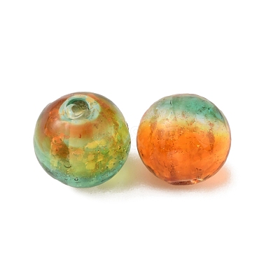 Handmade Gold Sand Lampwork Beads LAMP-WH0001-10A-1