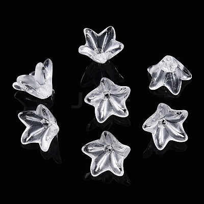 Transparent Glass Beads Caps GLAA-A011-09D-1