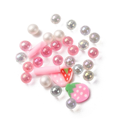 Handmade Polymer Clay Cabochons and Plastic Beads for DIY Jewelry Making Findings CLAY-B007-04G-1