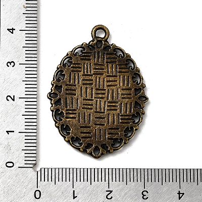 Tibetan Style Alloy Pendant Cabochon Settings X-TIBE-T003-09AB-NR-1