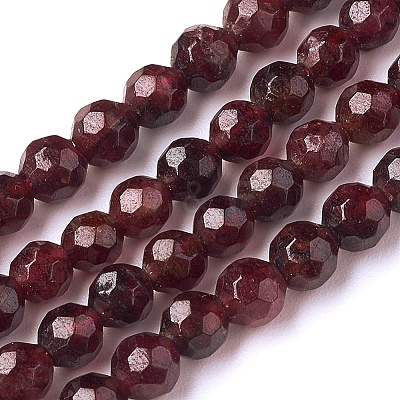 Natural Garnet Beads Strands X-G-J376-36B-4mm-1