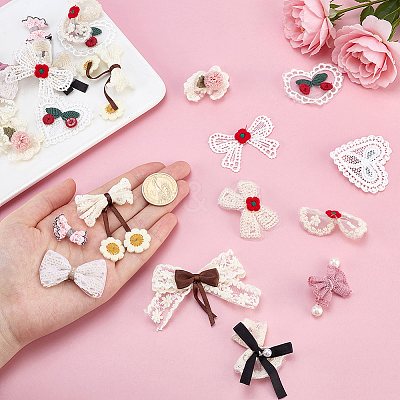 24Pcs 12 Styles Polyester Iron on Sew on Patches DIY-PH0038-32-1