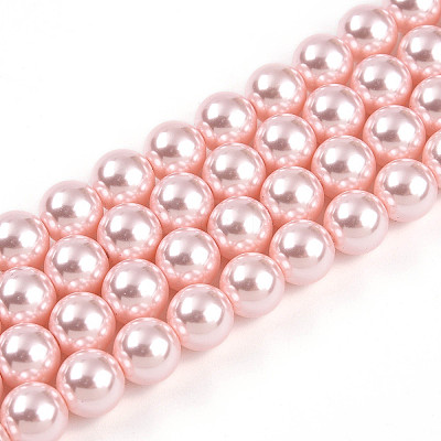 Baking Paint Pearlized Glass Pearl Bead Strands HY-N002-8mm-A10-1