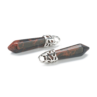 Bullet Natural Mahogany Obsidian Pointed Pendants G-E332-C37-1