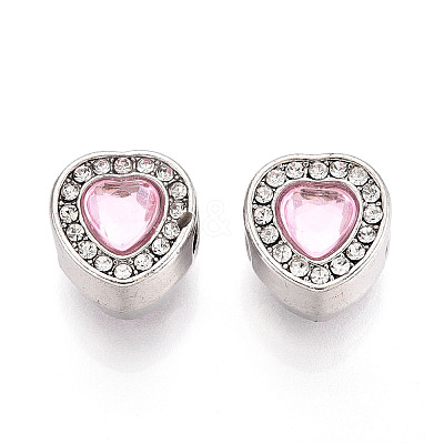Rack Plating Alloy Rhinestone European Beads FIND-N011-06P-1