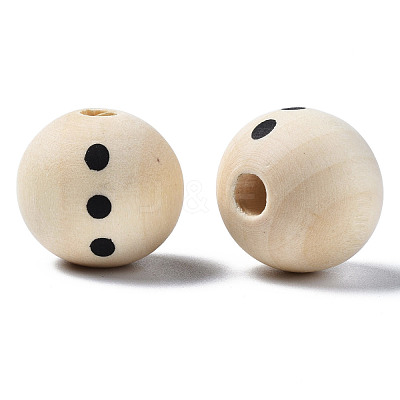 Unfinished Natural Wood European Beads WOOD-S057-032-B01-1