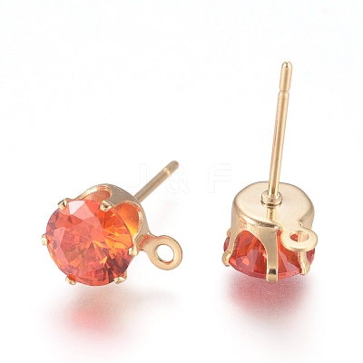 Brass Stud Earring Findings X-KK-L199-B02-G-1