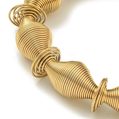 Ion Plating(IP) Adjustable 304 Stainless Steel Bicone Spring Wire Bracelets BJEW-H617-10G-1