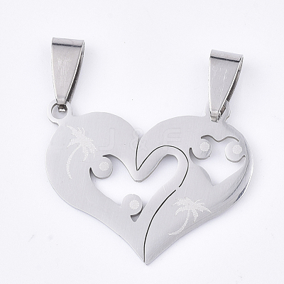 Non-Tarnish 201 Stainless Steel Split Pendants STAS-T048-23-1