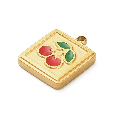 304 Stainless Steel Enamel Charms STAS-F331-01B-G-1