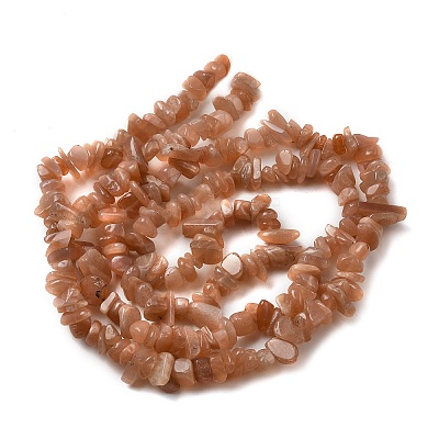 Natural Sunstone Chip Beads Strands G-E271-87-1