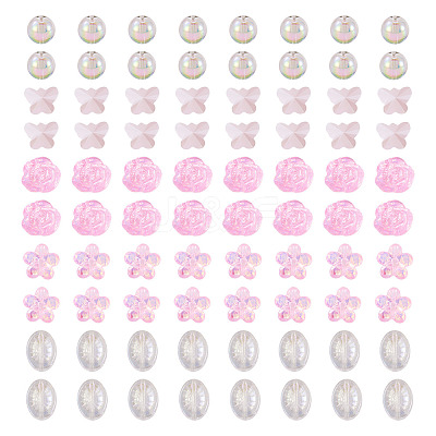 100Pcs 5 Styles Electroplate Transparent Glass Beads EGLA-TA0013-35B-1