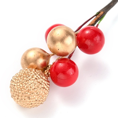 Foam Artificial Christmas Berries with Branch DIY-B019-02E-1