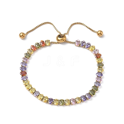 304 Stainless Steel Pave Cubic Zirconia Tennis Bracelets BJEW-G754-03G-05-1