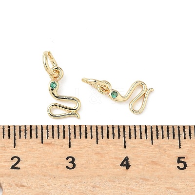 Brass Micro Pave Cubic Zirconia Pendants X-KK-D386-01G-1