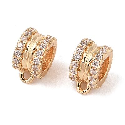 Brass Pave Clear Cubic Zirconia Beads LS-KK-N256-08G-D-1