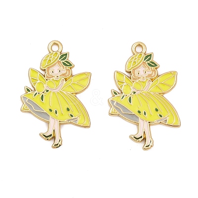 Rack Plating Alloy Enamel Pendants FIND-A040-08B-01G-1